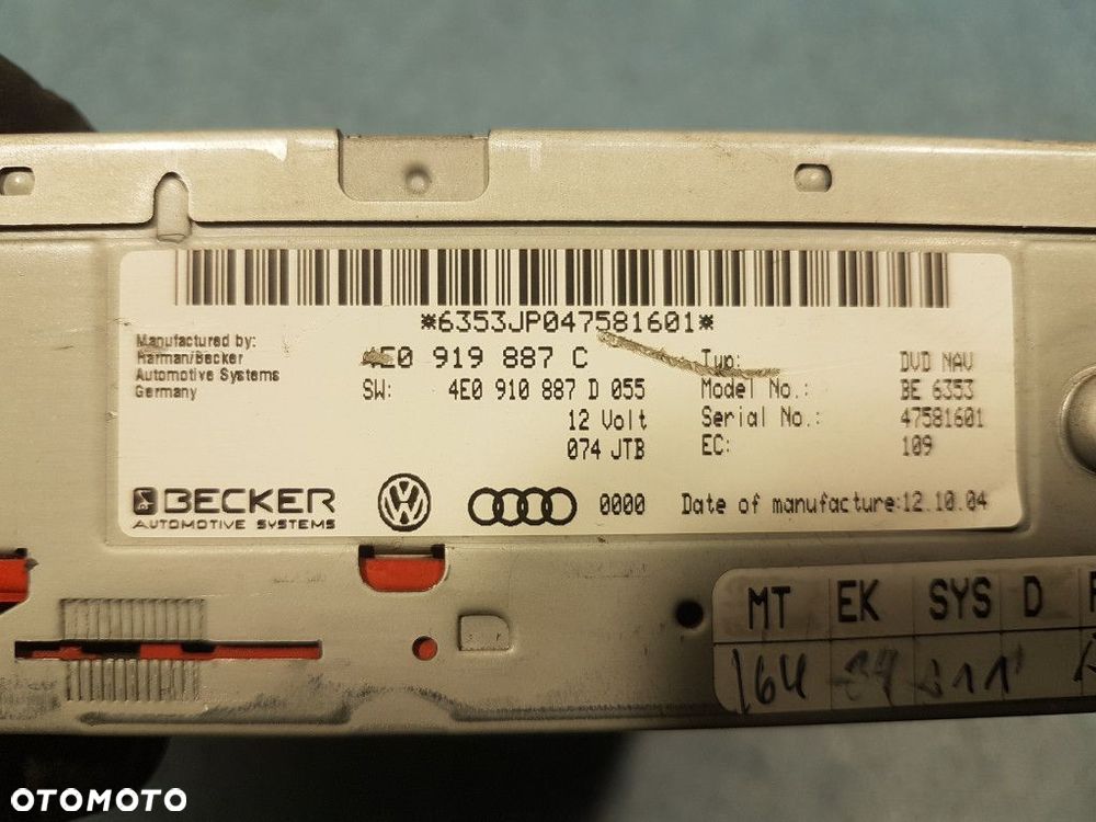 AUDI A6 C6 CZYTNIK NAWIGACJI 4E0919887C - 7