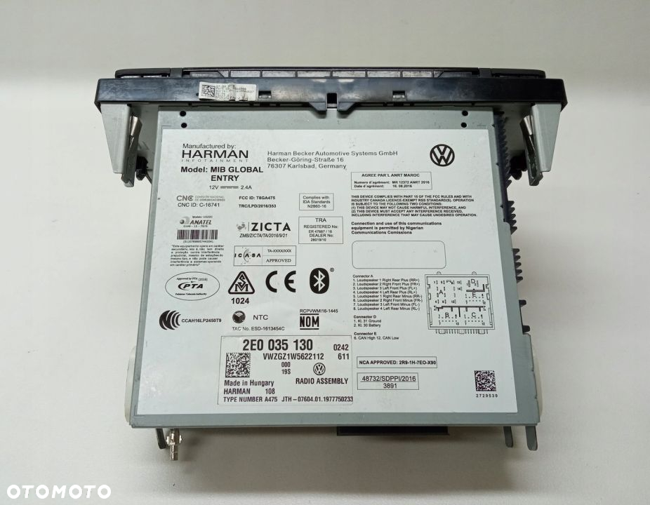 RADIO RADIOODTWARZACZ VW CRAFTER II 2E0035130 - 3