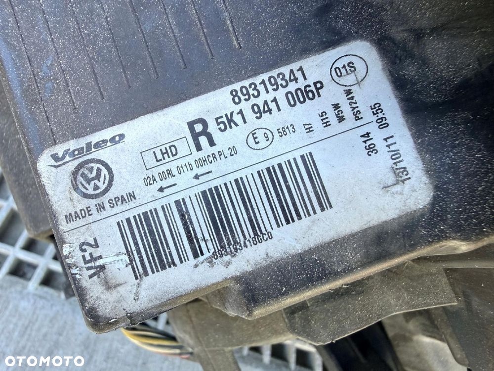 Lampa przednia VW GOLF VI 6 ZWYKŁE KOMPLET EUROPA ORYGINALNE VALEO 2 ŚLIZGI - 8