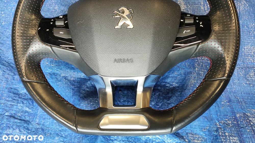 KIEROWNICA PODUSZKA AIRBAG AIR BAG GT LINE CZERWONA NIĆ KOMPLETNA BARDZO ŁADNA 98084115XU 96783105ZD PEUGEOT 308 II T9 - 2