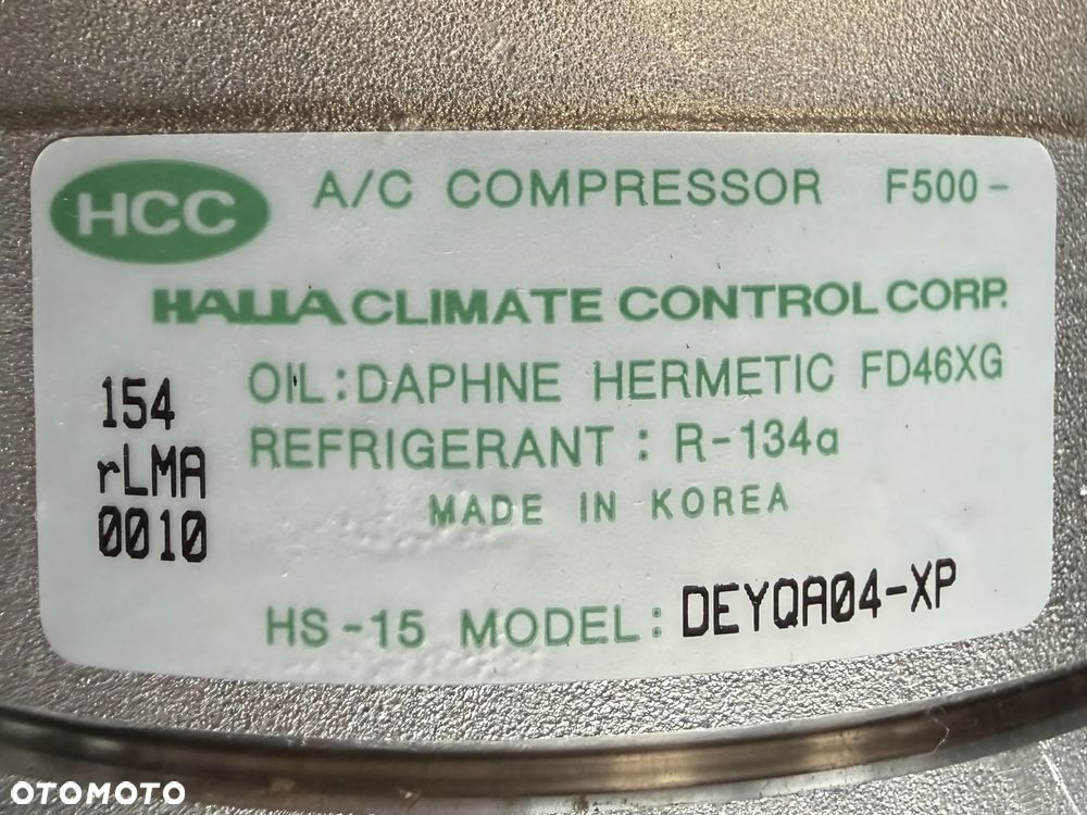 F500-DEYQA04-XP NOWY ORYGINALNY kompresor klimatyzacji  - HYUNDAI Accent Click Excel Getz / 1.5 Diesel - 9