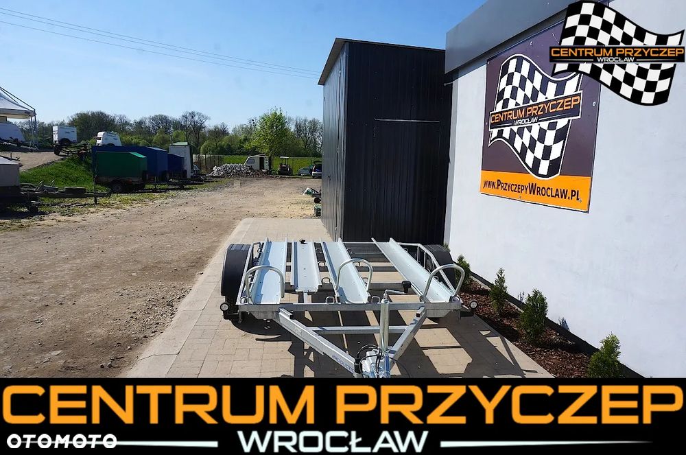 Inny OD RĘKI ! SOLIDNA I TRWAŁA PRZYCZEPA PODMOTOCYKLOWA / 3 RYNNY / DO 2 MOTOCYKLI / DMC 750kg / - 5