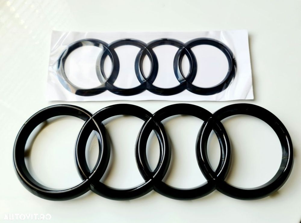 Emblema-Sigla-Logo-Cercuri-Audi-Neagra-A3-A4-A5-A6-A7-A8-Q3-Q5-Q7-Q8 - 2