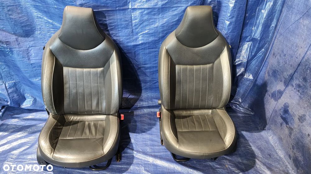 FOTEL LEWY PRAWY SKÓRA CZARNA KOMPLET RENAULT WIND - 1