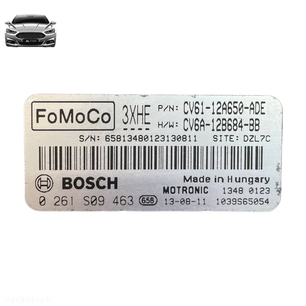 STEROWNIK SILNIKA 1.0 ECOBOOST EURO 5 FOCUS MK3, C-MAX MK2 CV61-12A650-ADE - 2