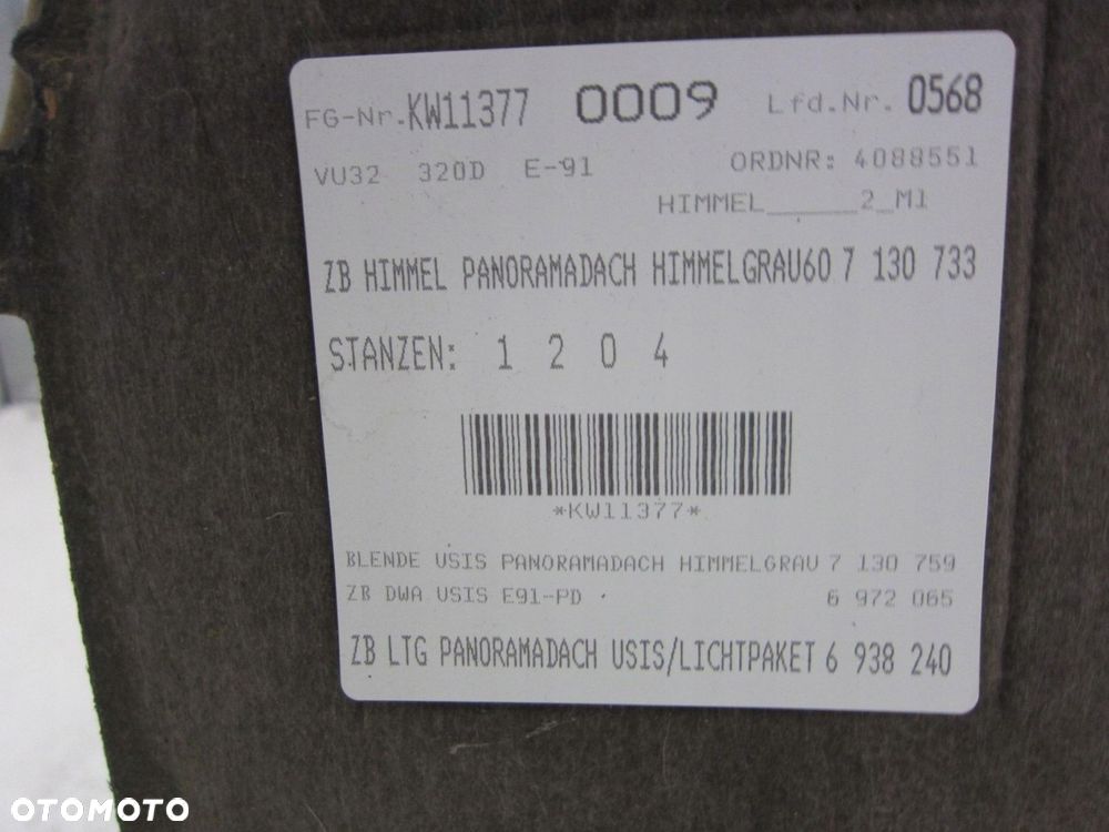BMW E91 PODSUFITKA GRAU SZARA PANORAMA 6982757 - 8