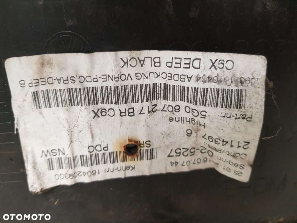 VW GOLF VII 7 ZDERZAK PRZEDNI 4PDC SPRYSKI 12-17 HIGHLINE 5G0807217BR DEEP BLACK C9X - 9