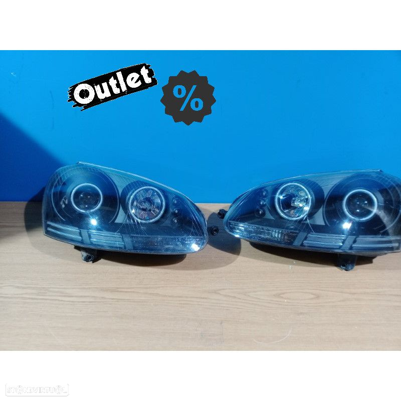 R148716C3 FARÓIS ANGEL EYES VOLKSWAGEN VW GOLF 5 MK V 03-09 FUNDO PRETO - 4