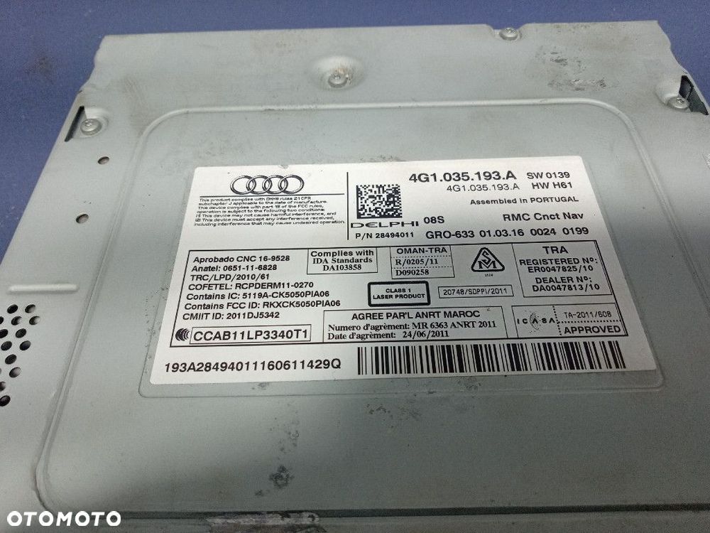 AUDI A6 C7 4G LIFT 14-20 RADIO I NAWIGACJA 4G1035193A - 5