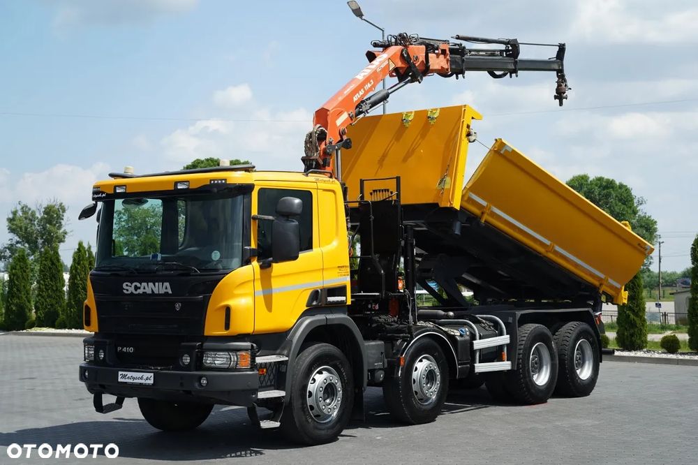Scania P 410 / 8x4 / WYWROTKA - 6 M + HDS ATLAS 116.3  / ROTATOR / EURO 6 / - 2