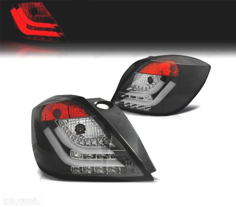 FAROLINS TRASEIROS OPEL ASTRA H GTC 04-09 LIGHT BAR FUNDO PRETO - 1