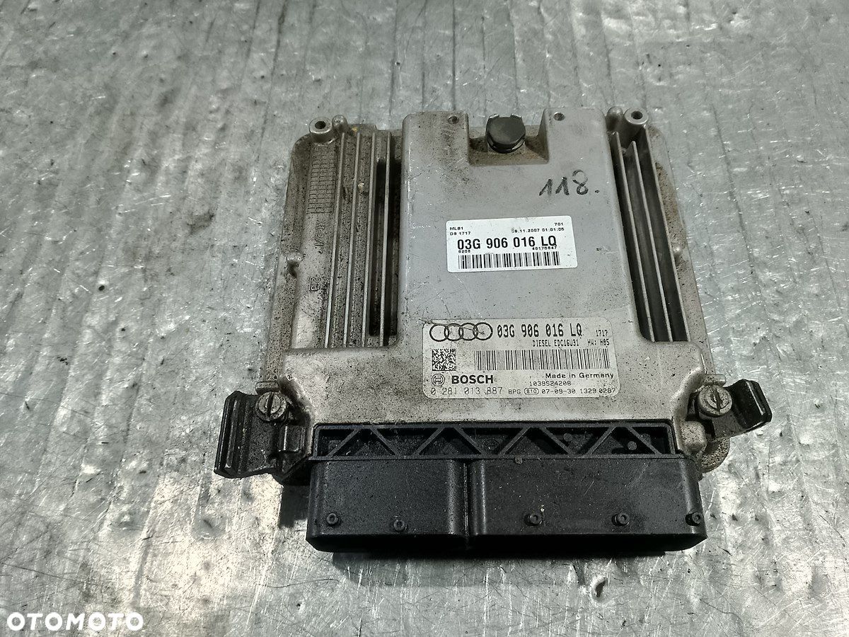 KOMPUTER, STEROWNIK AUDI A4 B7 03G906016LQ 0281013887 2.0 TDI - 1