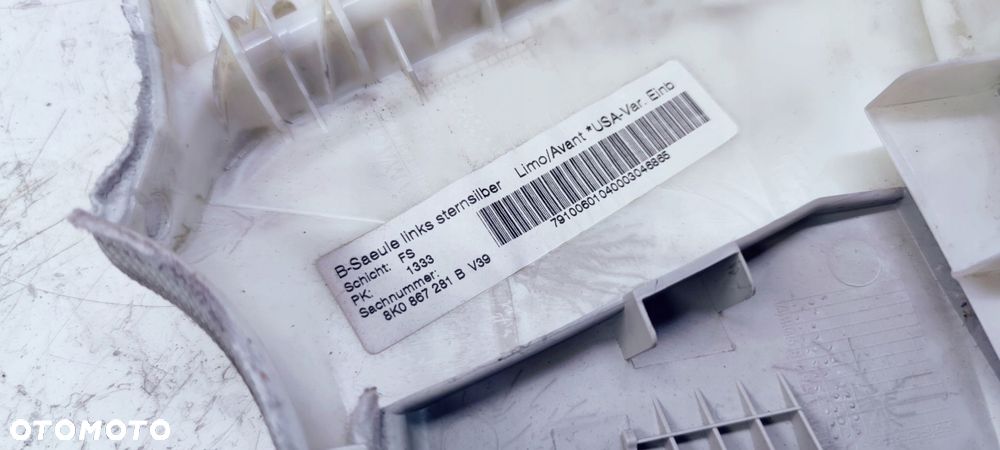 OSŁONA SŁUPKA B LEWA AUDI A4 B8 8K0867281B V39 - 4