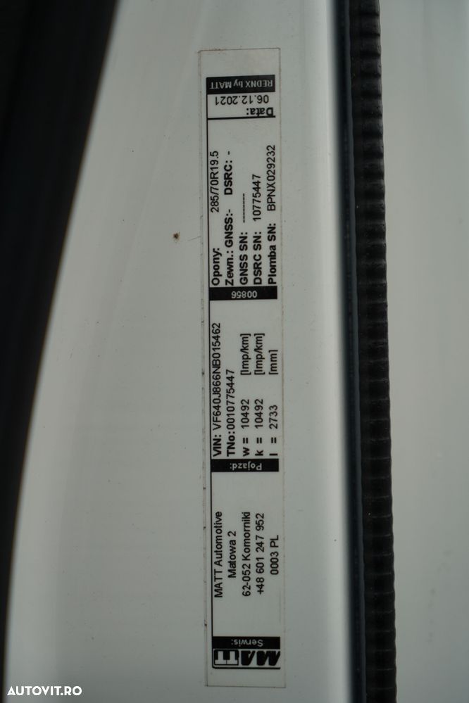 Renault D 250 / FRIGORIFER - 6,7 m / THERMO KING T 600R / + platformă elevatoare PALFINGER / 2021 / - 38