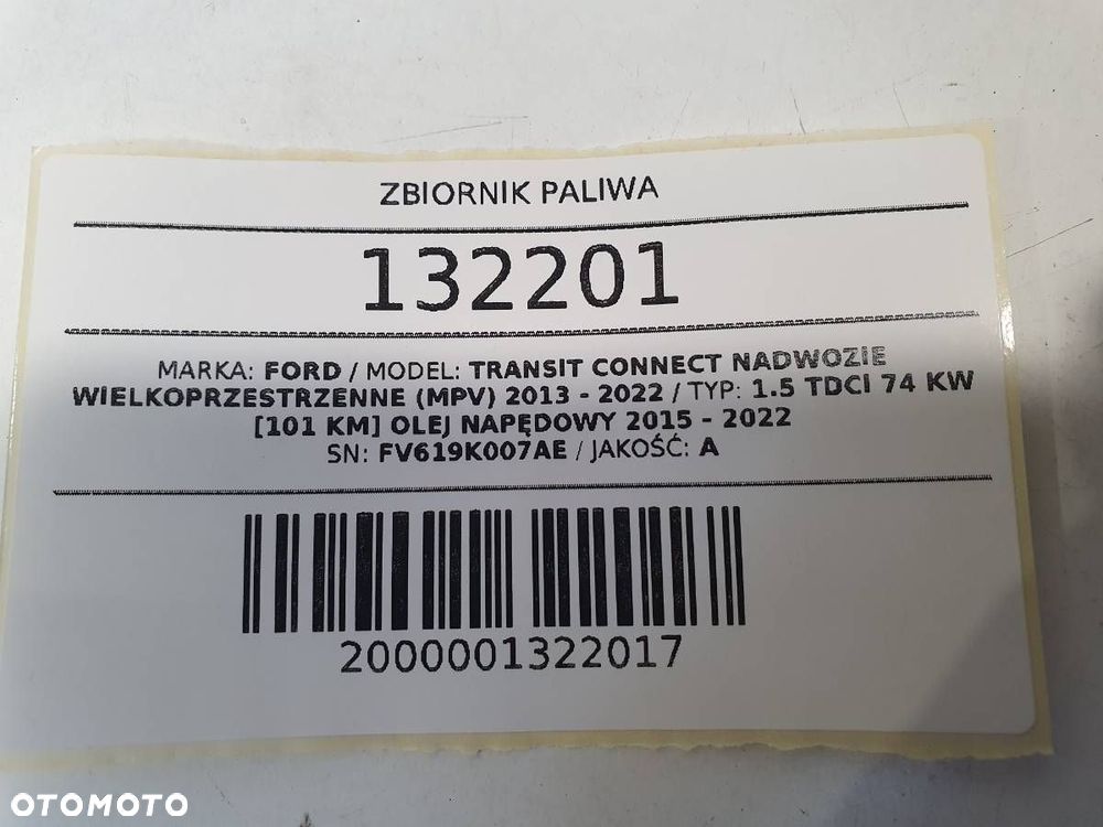 ZBIORNIK PALIWA BAK FORD TRANSIT CONNECT MK2 FV619K007AE 1.5 TDCI - 8