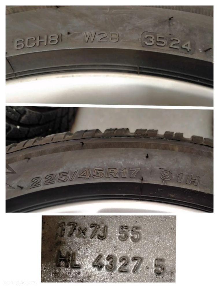 Koła felgi Honda Civic VIII + opony zimowe Bridgestone 225x45R17 - 8