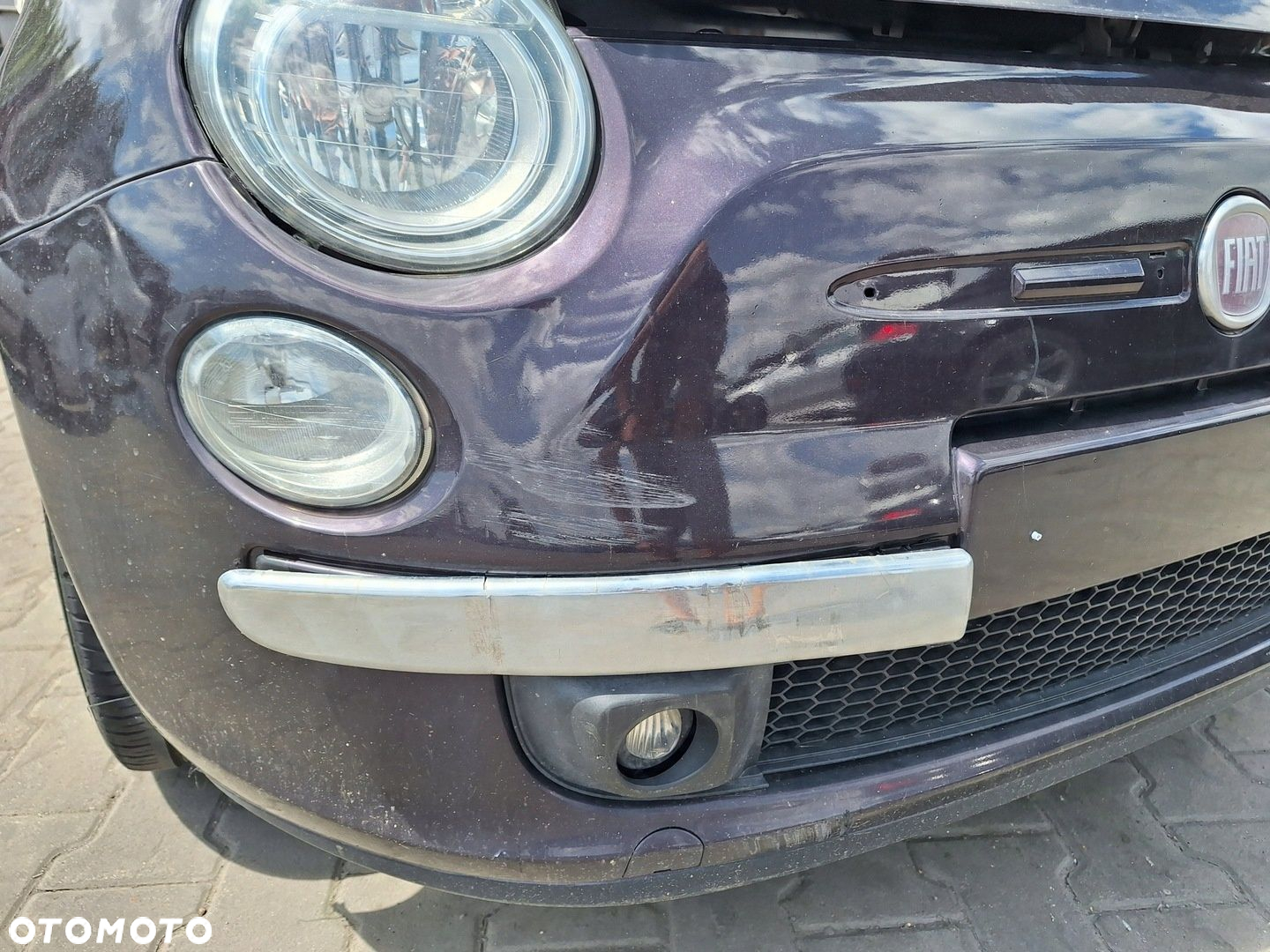FIAT 500 PRZÓD ZDERZAK MASKA BŁOTNIK LAMPA PAS WZMOCNIENIE CHŁODNICA 528/B - 5
