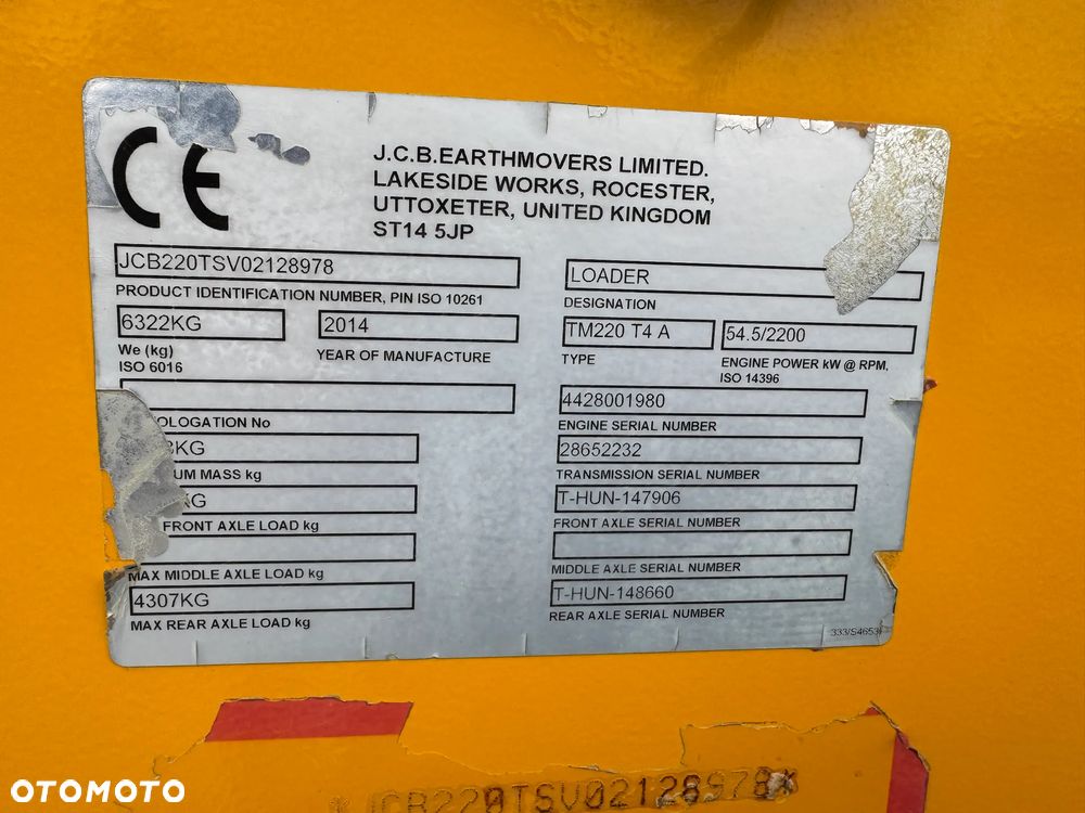 JCB ŁADOWARKA TELESKOPOWA TM220 T4A STAN JAK NOWY - 13