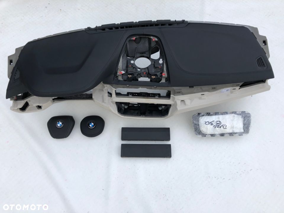BMW 5 6 G30 G31 G32 F90 DESKA KONSOLA KOKPIT PULPIT PÓŁKA PARAPET PODUSZKI AIRBAG KOLAN PASY SKÓRA - 7
