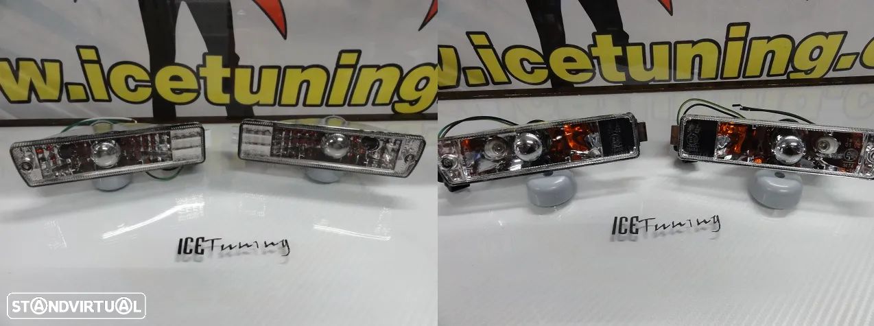 Piscas frontais VW Golf 2, Jetta 2 fundo preto /Smoke ou fundo cristal - 1