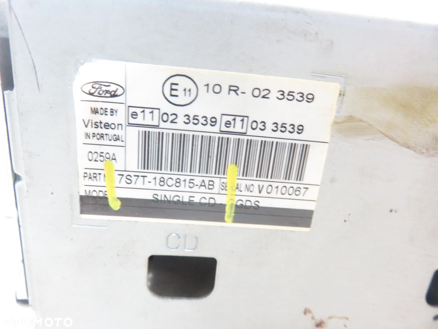 RADIO FORD MONDEO MK4 IV 7S7T18C815AB - 7