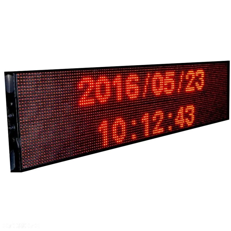 reklama świetlna migająca duża led godzina temperatura na zewnątrz duża pamięć 200cm x 50cm - 1
