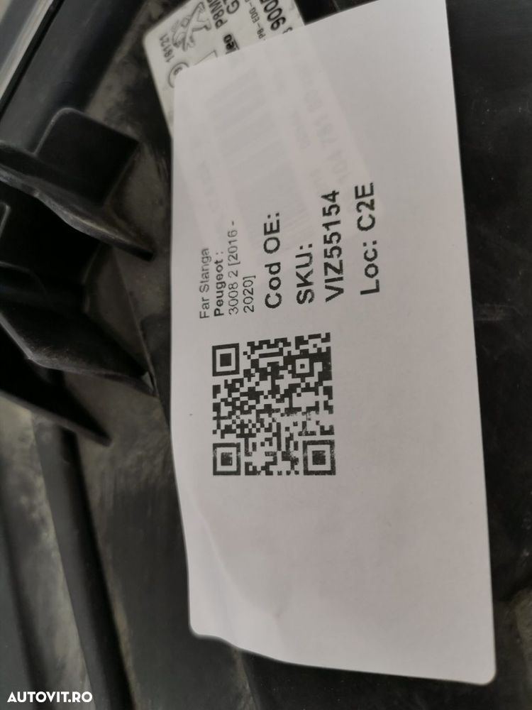 Far Stanga Peugeot  3008 2 2016 2017 2018 2019 2020 Original - 8