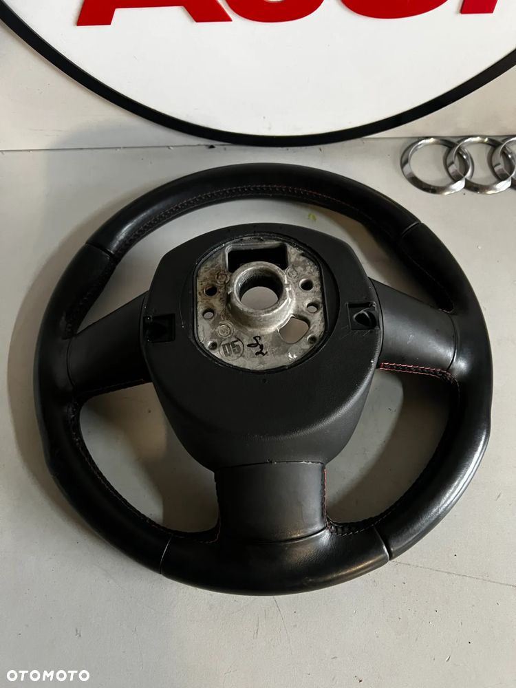 KIEROWNICA SKÓRA MULTI AUDI S4  8K0419091J  B8 CZERWONA NITKA - 5