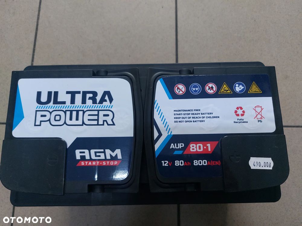 AKUMULATOR ULTRA POWER 12V 80Ah 800A AGM START STOP AUP-80-1 - 1