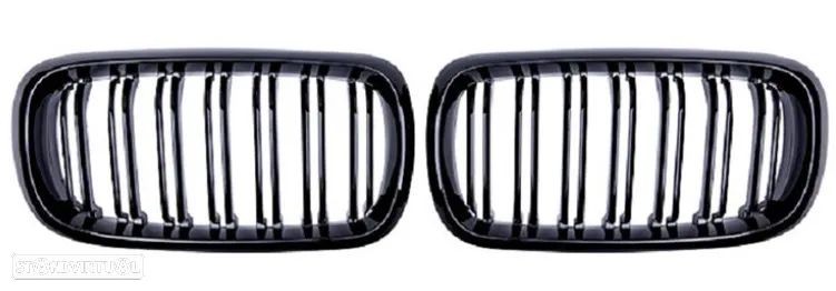Grelhas frontais preto brilho dupla barra BMW série X5 F15 X6 F16 - 3