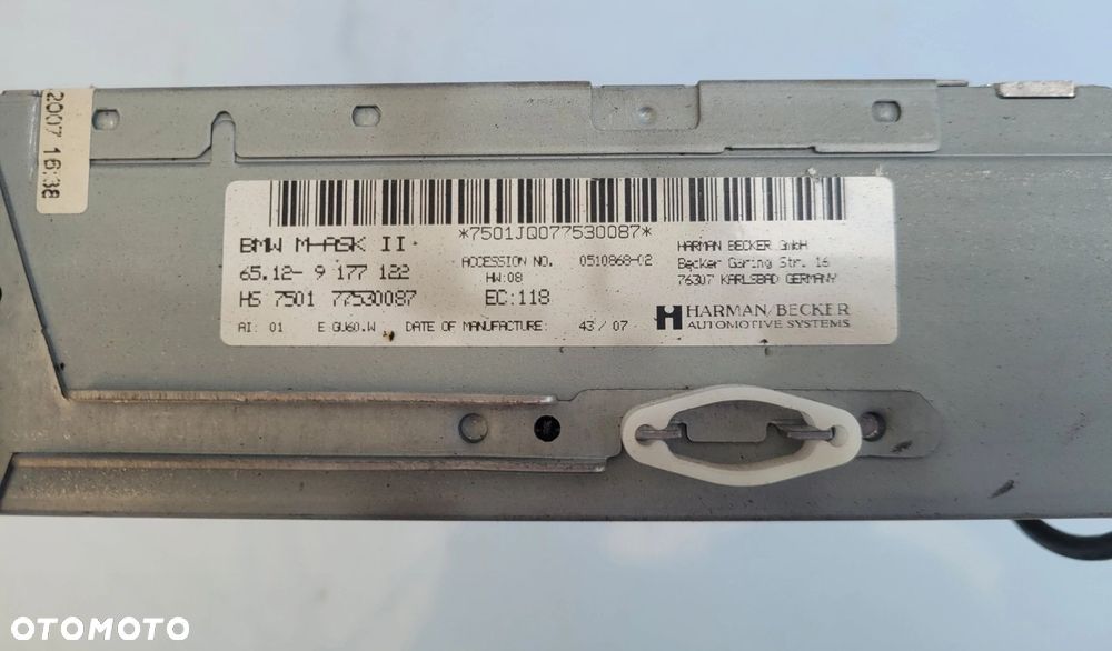 RADIO TUNER HARMAN BECKER BMW X5 E70 9177122 - 4