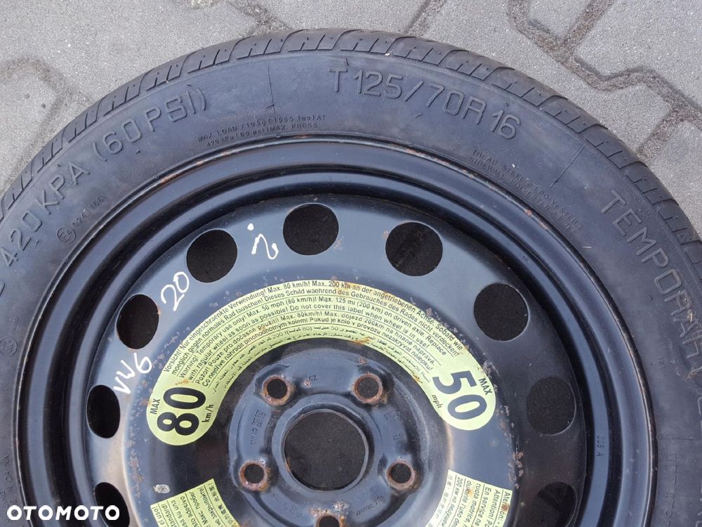 AUDI A3 8P VW GOLF VI 6 V 5 EOS SEAT LEON II ALTEA KOŁO DOJAZDOWE 16 5X112 - 2