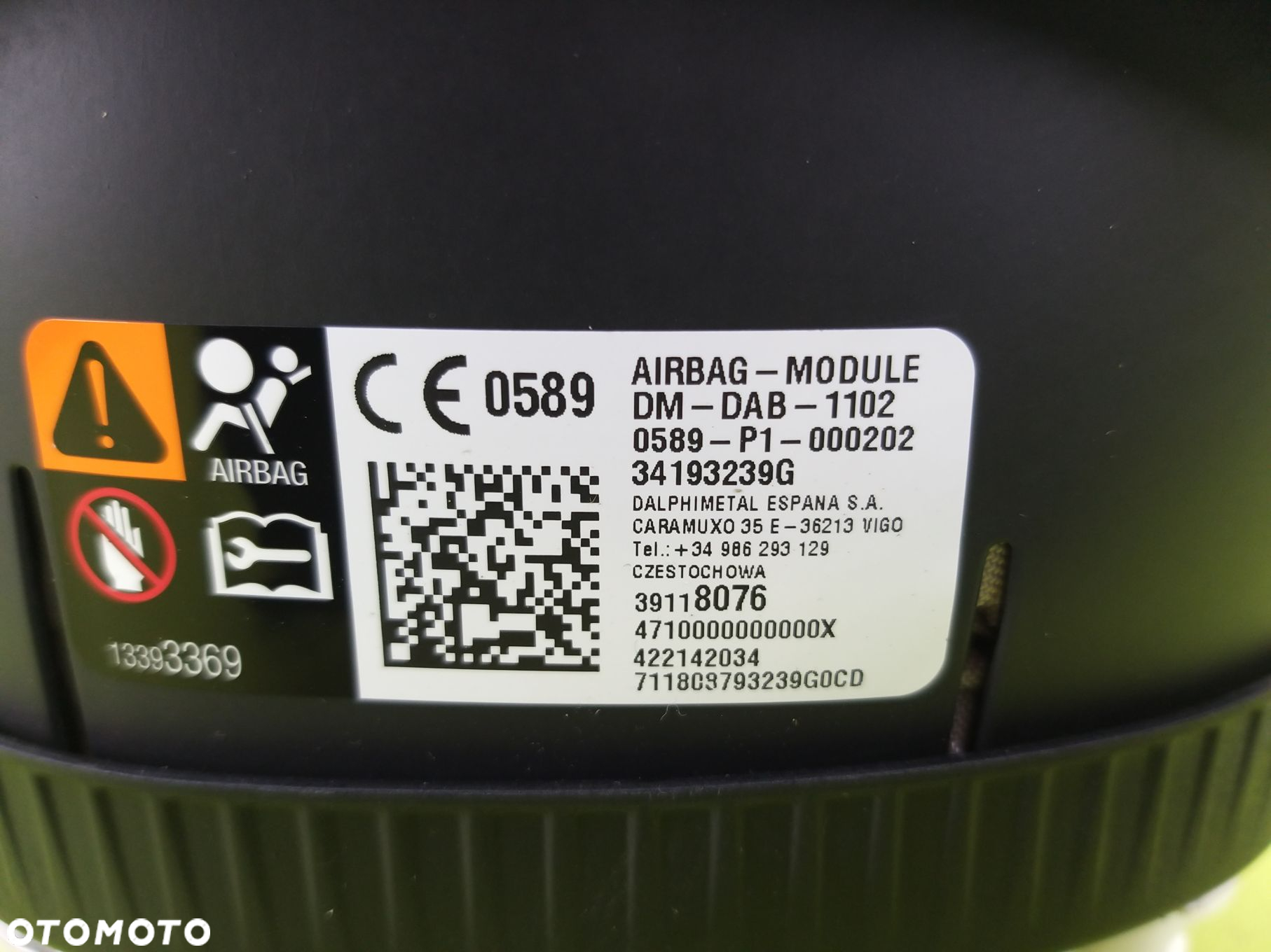 Airbag kierowcy PODUSZKA Opel Astra V K 39118076 2015-2022 R NOWA ORYGINAŁ - 2