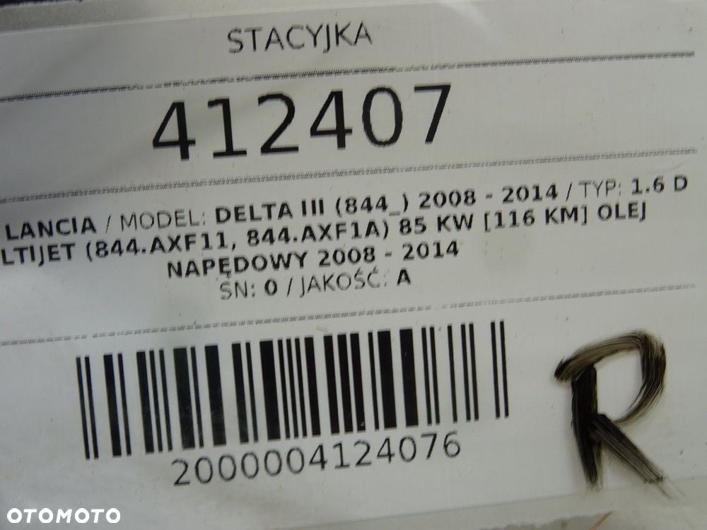 STACYJKA  LANCIA DELTA III (844_) 2008 - 2014 1.6 D Multijet (844.AXF11, 844.AXF1A) 85 kW [116 KM] - 3