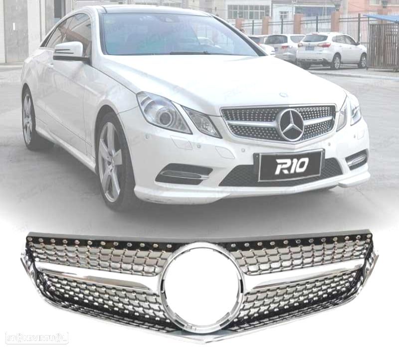GRELHA DIANTEIRA MERCEDES W207 LOOK DIAMOND 09-13 CROMADO - 1