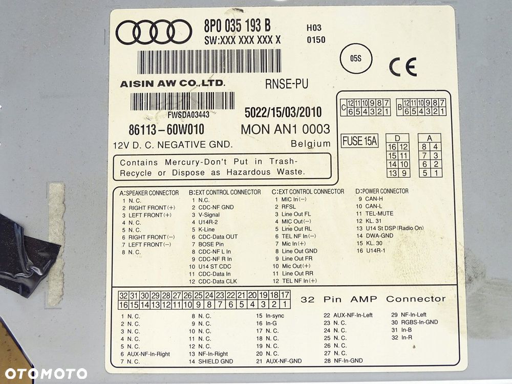 RADIO NAVI NAWIGACJA MMI MULTIMEDIA RNS-E PLUS AUDI A3 8P LIFT 8P0035193B - 7