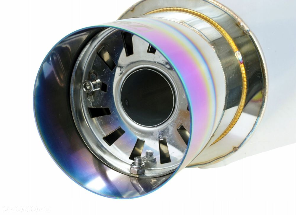 Tłumik Końcowy PRZELOTOWY wejście 63mm Końcówka 104mm JDM nierdzewka - 4