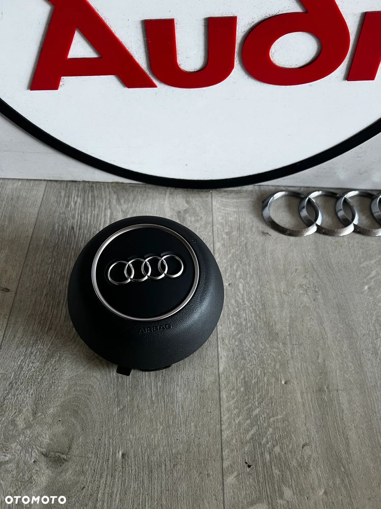 KIEROWNICA ŚCIĘTA MULTI CZARNA SKÓRA SZARA NITKA ŁOPATKI S-LINE Audi A3 S3 RS3 A4 S4 RS4 A5 S5 RS5 8W0419091GF AIRBAG 8W0880201BA - 8