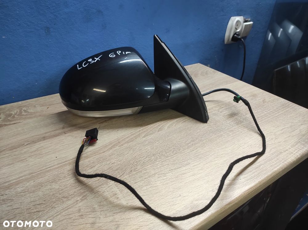 LUSTERKO PRAWE BOCZNE PASAŻERA VW PASSAT B6 6 PIN ELEKTRYCZNE LC9X CZARNE WYSYŁKA !!!!! - 1