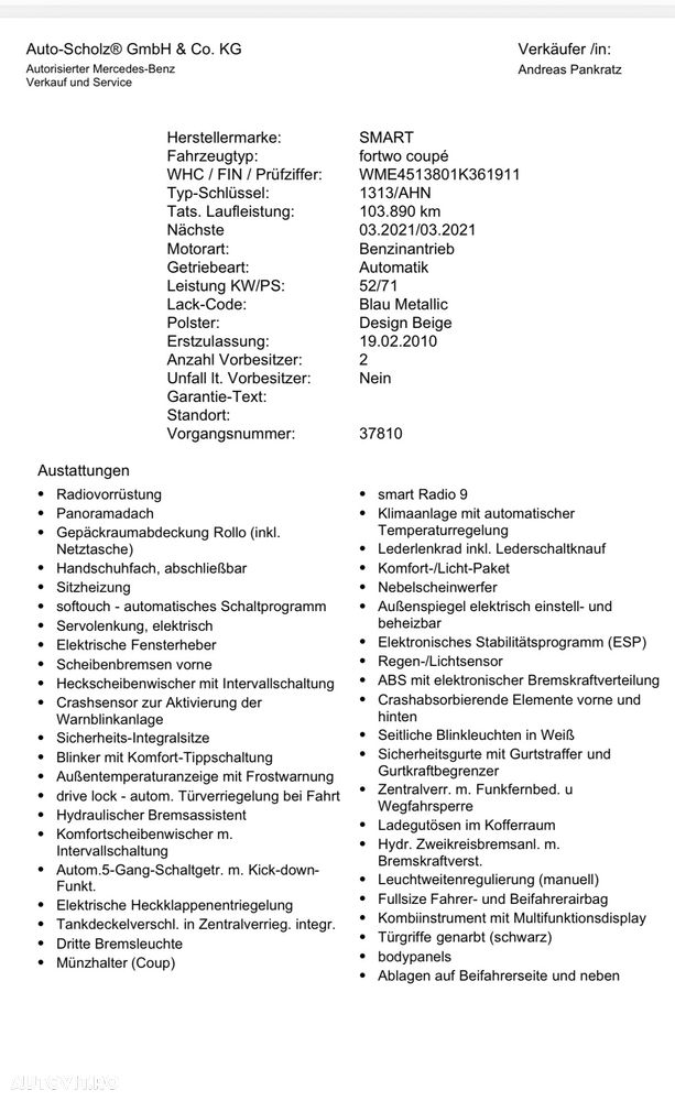 Smart Fortwo 1.0 Micro Hybrid Drive passion - 3