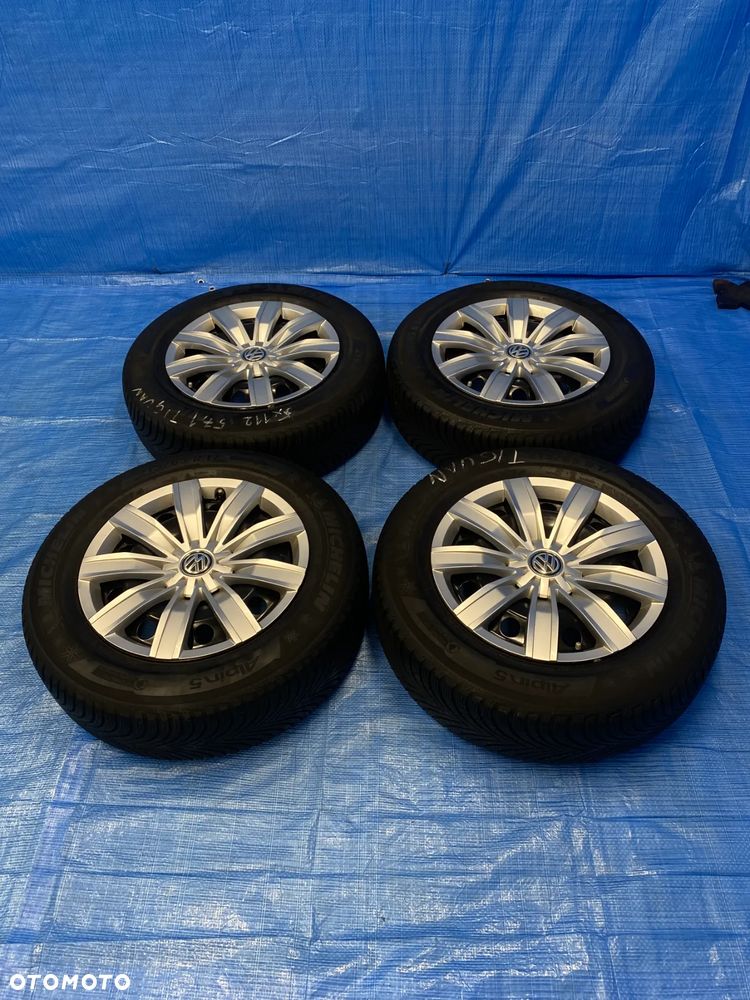 KOŁA KOŁO FELGA STALOWE 17" 5X112; 57,1mm ET38 KOMPLET  OPONY ZIMOWE MICHELIN 6,5mm VW TIGUAN ARTEON GOLF PASSAT SKODA AUDI Q3 Q5 A5 A6 A7 KODIAQ ITP. - 1