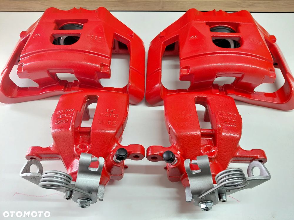 Zacisk tył Przód Lewy Prawy Audi A4 B7 Komplet Czerwone - 1