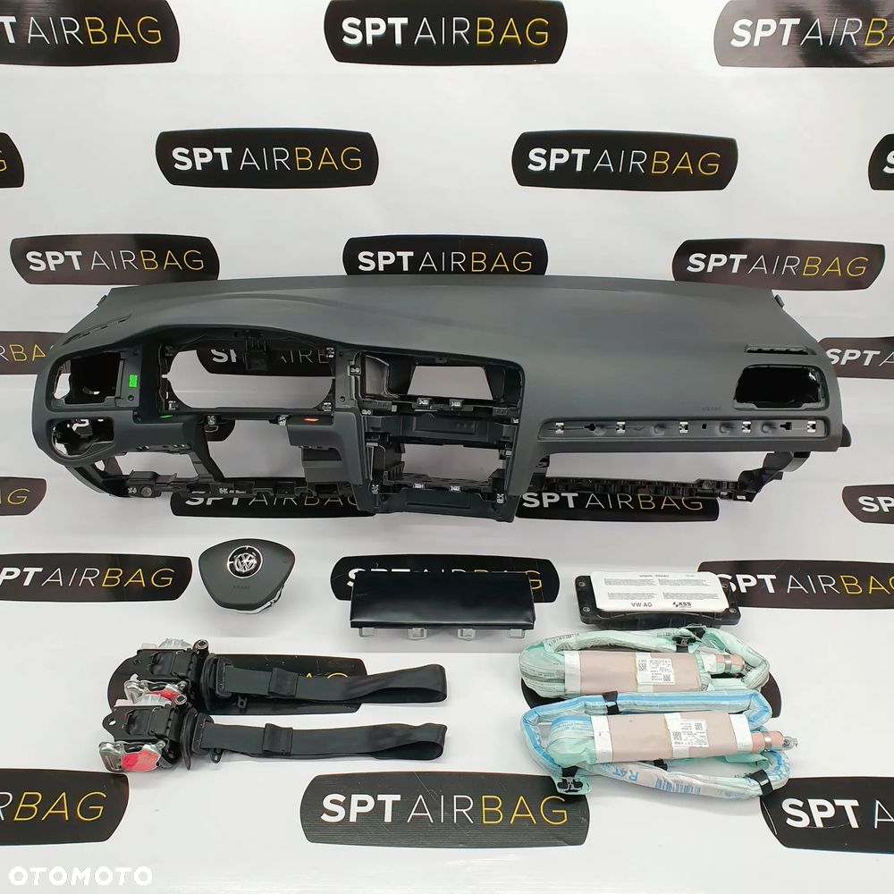 VW GOLF VII 7 DESKA ROZDZIELCZA KONSOLA KOKPIT PULPIT PODUSZKI AIRBAG AIR BAG PASY KIT SET - 1