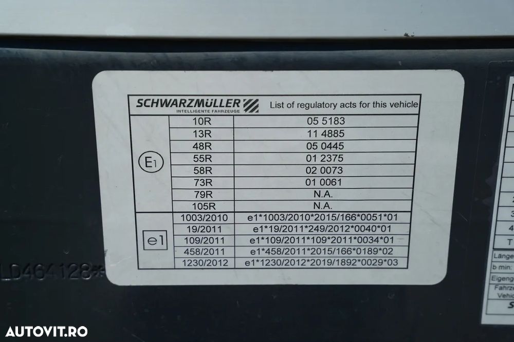 Schwarzmuller / CORTINĂ / STANDARD / PALEȚI / AXE SAF / - 30