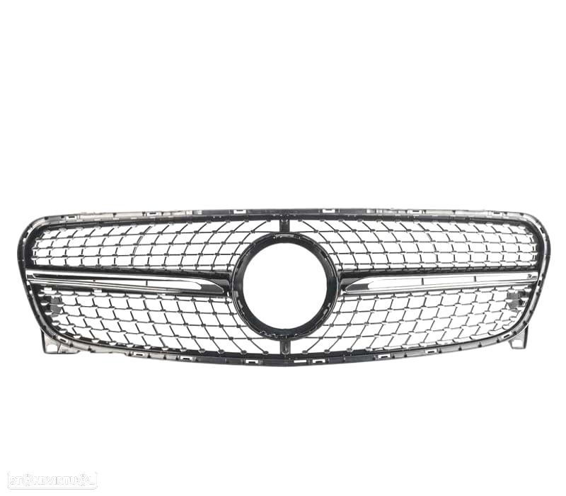 GRELHA FRONTAL MERCEDES CLASE GLA X156 AMG 15-17 LOOK DIAMOND PRETO - 1