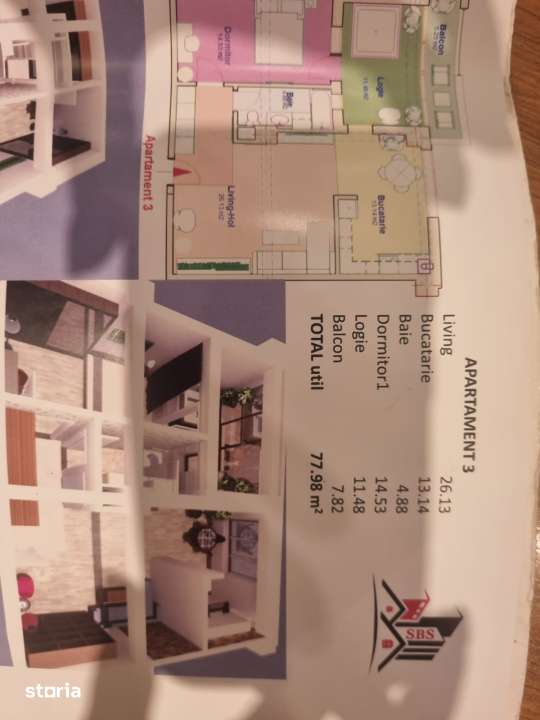 Apartament 3 camere, 78 mp, zona George Enescu — fotografia 1