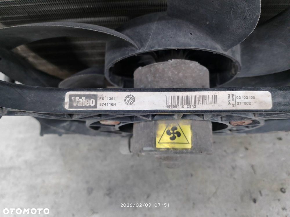 CHŁODNICA WODY Z WENTYLATOREM FIAT PANDA II 46799410 FS1391  874116M - 2