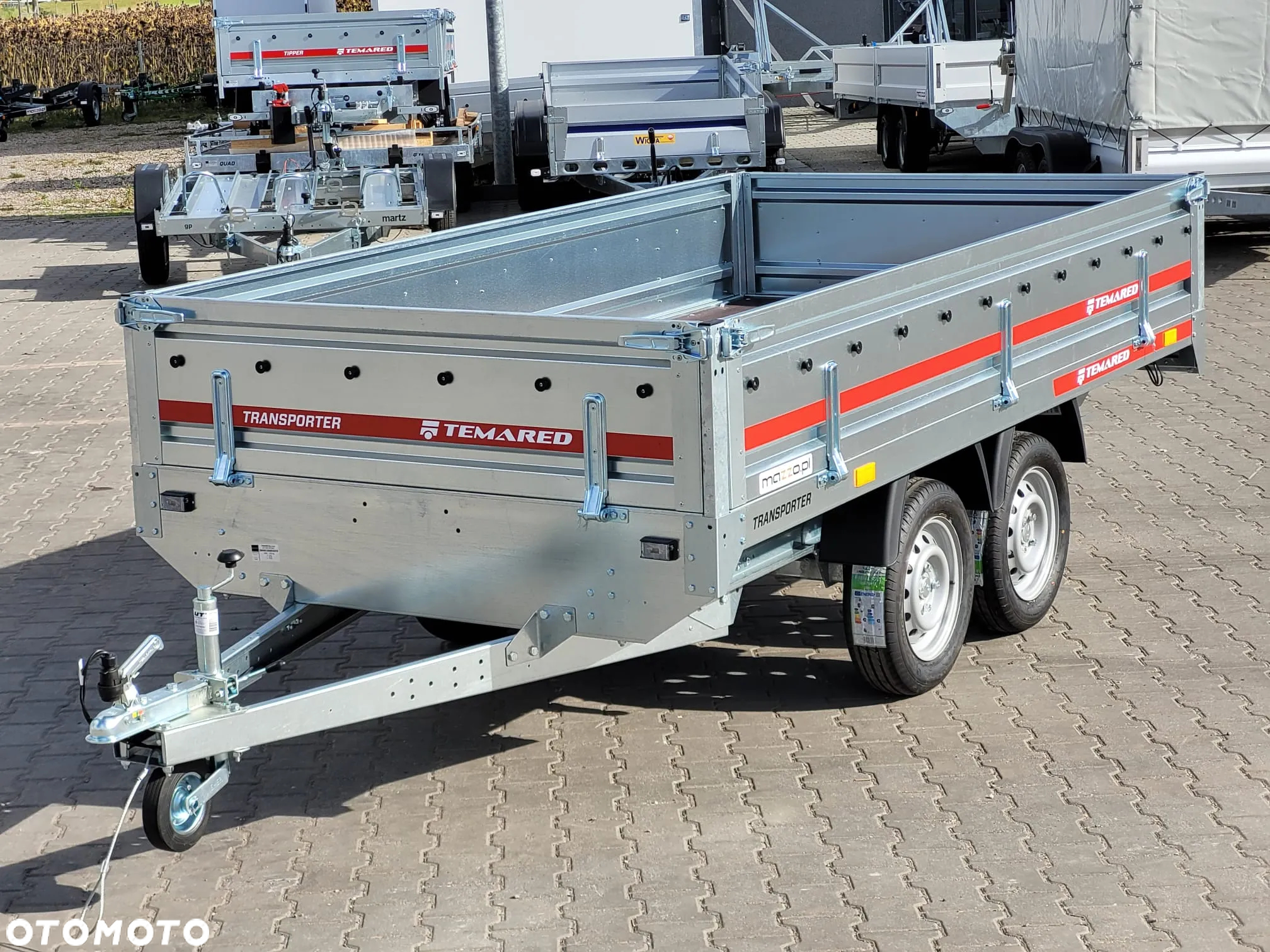 TEMARED DOSTAWA! Przyczepa platforma wym. 304x153x30 TRANSPORTER 3015/2, KOŁA POD SPODEM, wszystkie burty demontowalne, niehamowana, kat. B HIT! - 3