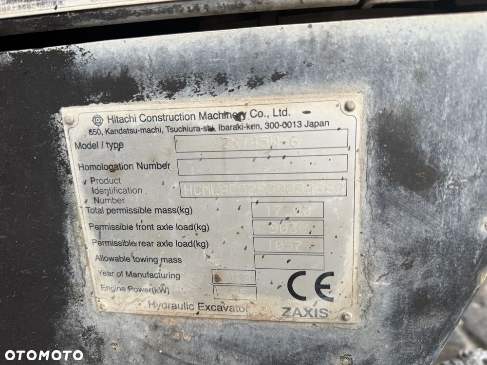 Hitachi ZX 145-6W  2018 rok chwytak - 8