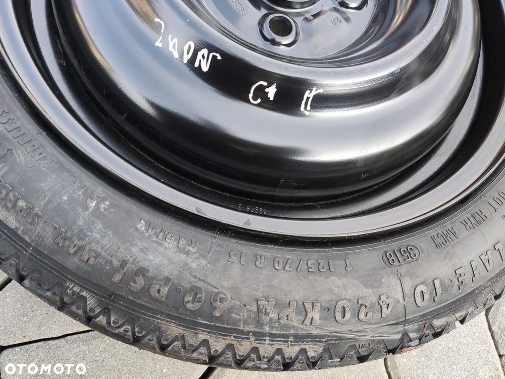 KOŁO DOJAZDOWE ZAPASOWE DOJAZDÓWKA 15 CITROEN C1 II 2014-2021 4X100 - 4